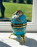 Palais Royal Blue Opaline Glass Egg Perfume Holder