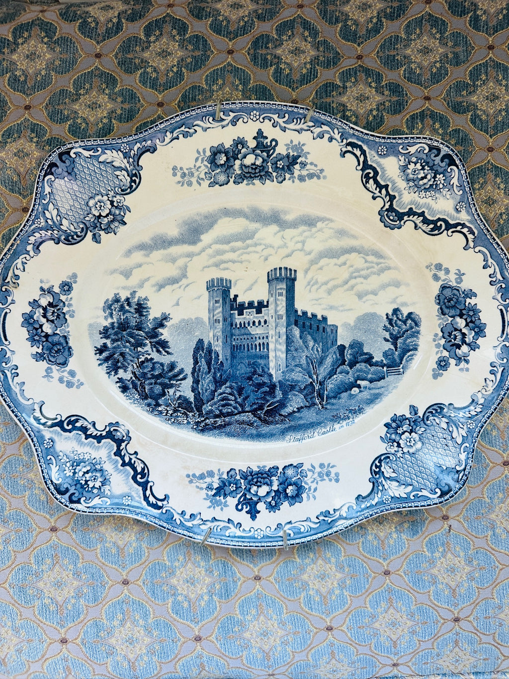 Johnston Brothers Serving Platter in Old Britain Castles Blue Pattern