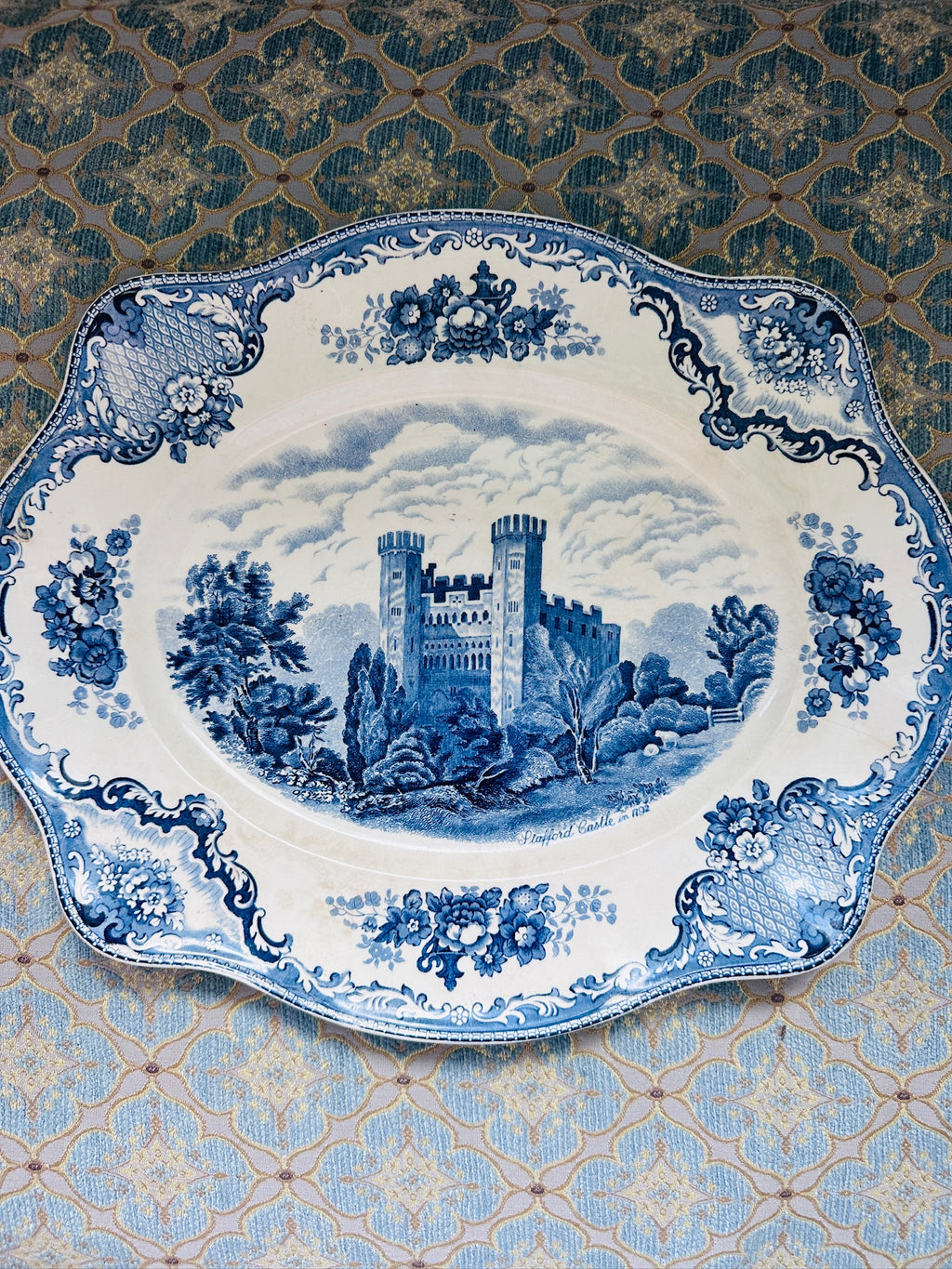 Johnston Brothers Serving Platter in Old Britain Castles Blue Pattern