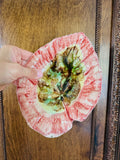 Antique Majolica Begonia Dish