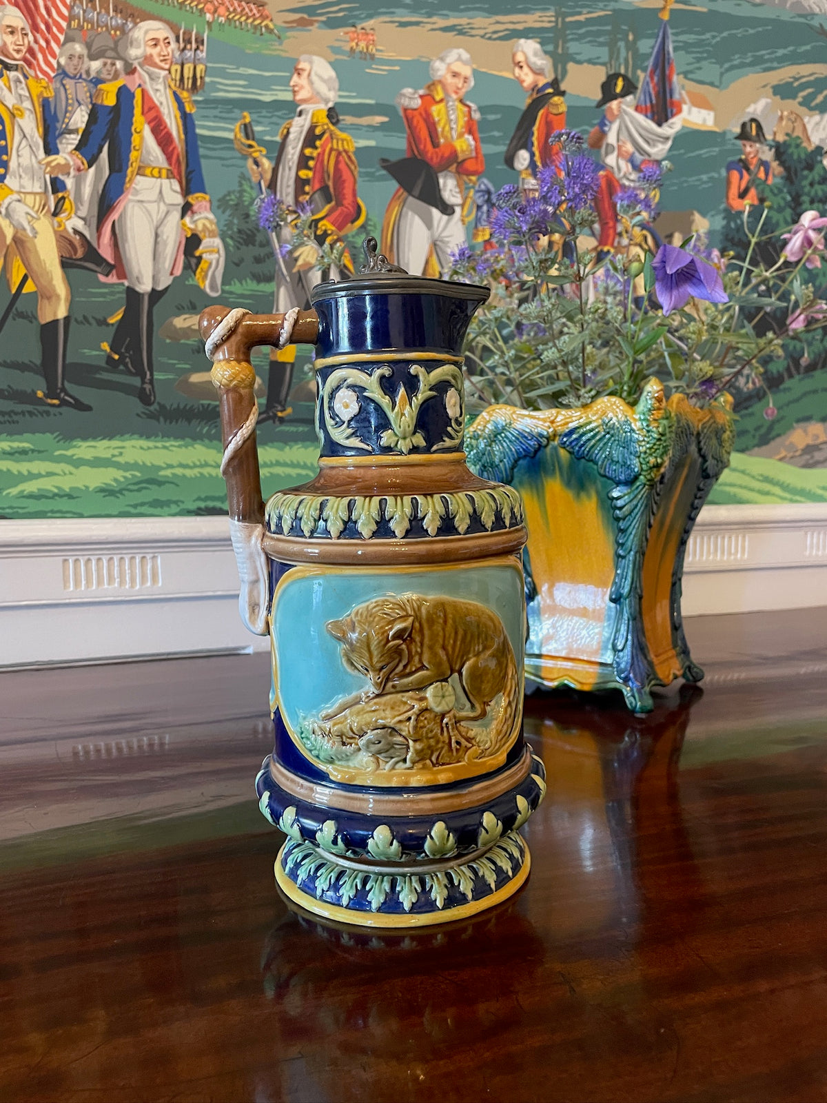 Antique George Jones Fox Hunt Jug