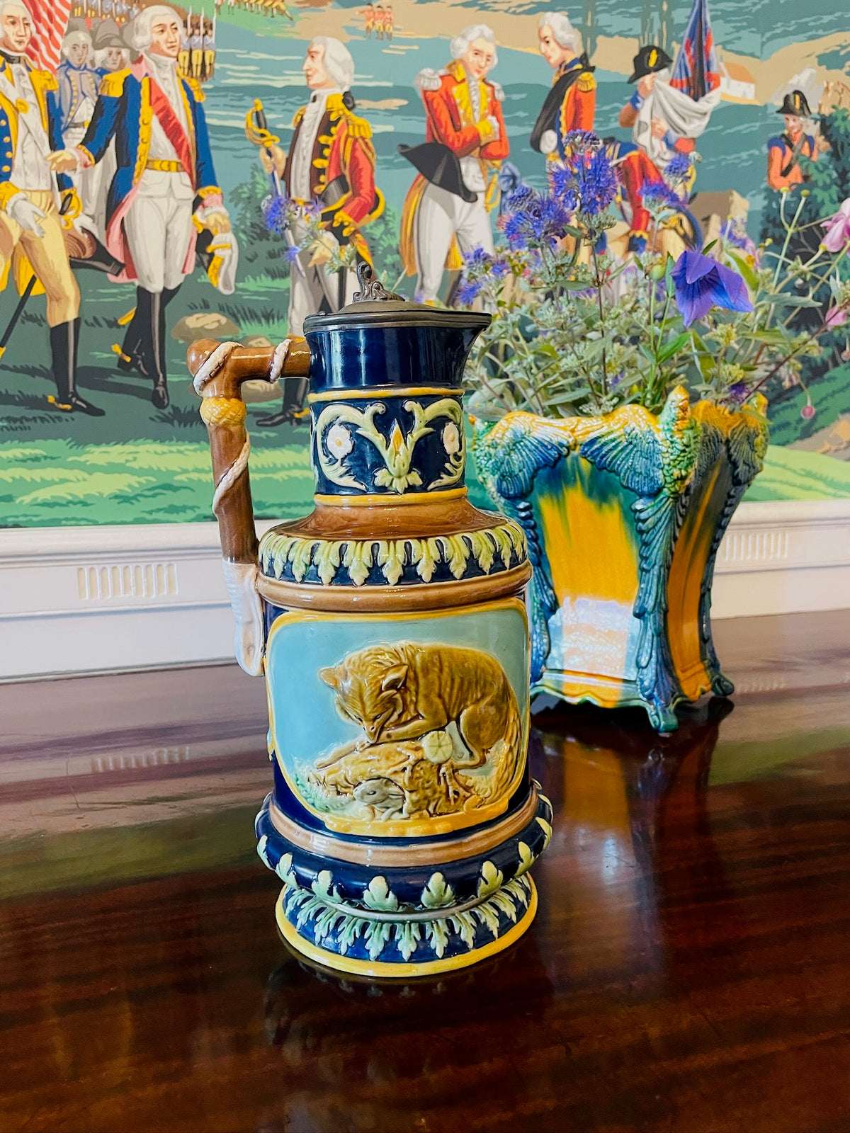 Antique George Jones Fox Hunt Jug