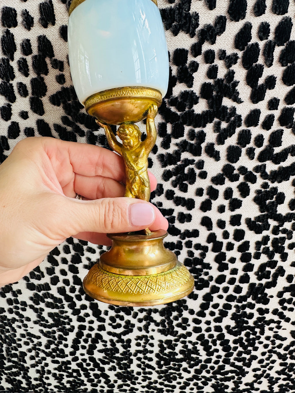 Antique French Ormulu and Opaline Glass Cup