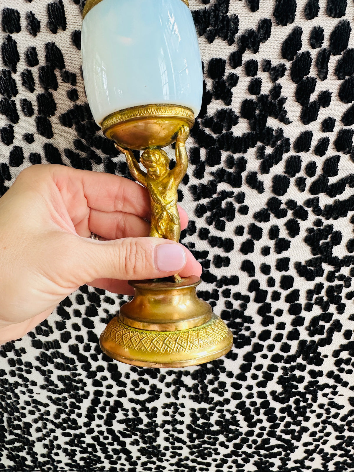 Antique French Ormulu and Opaline Glass Cup