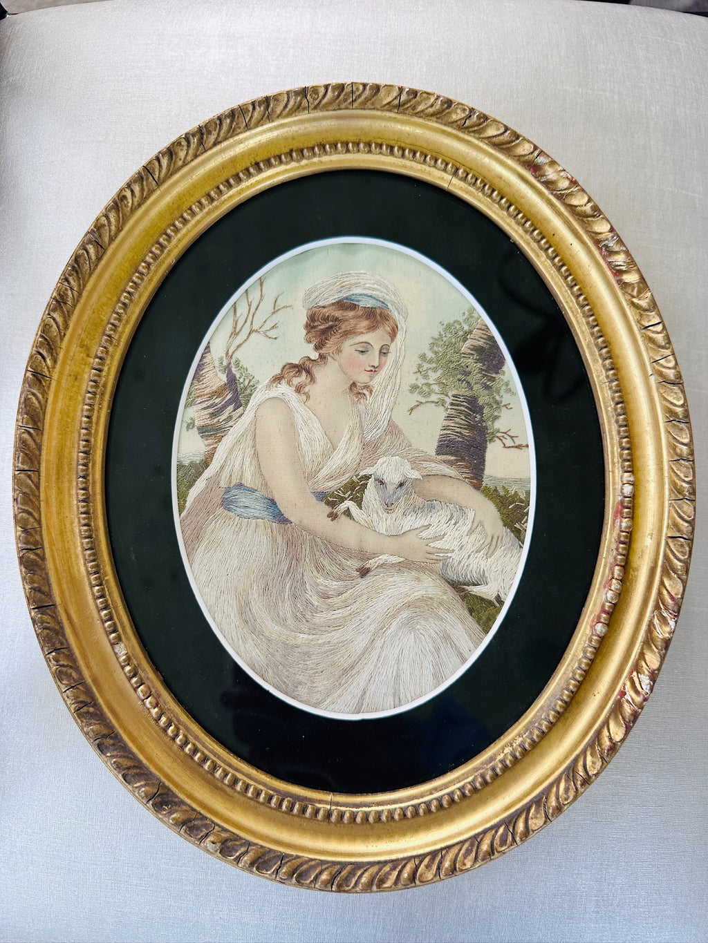 Exquisite ca. 1780 Silk Work