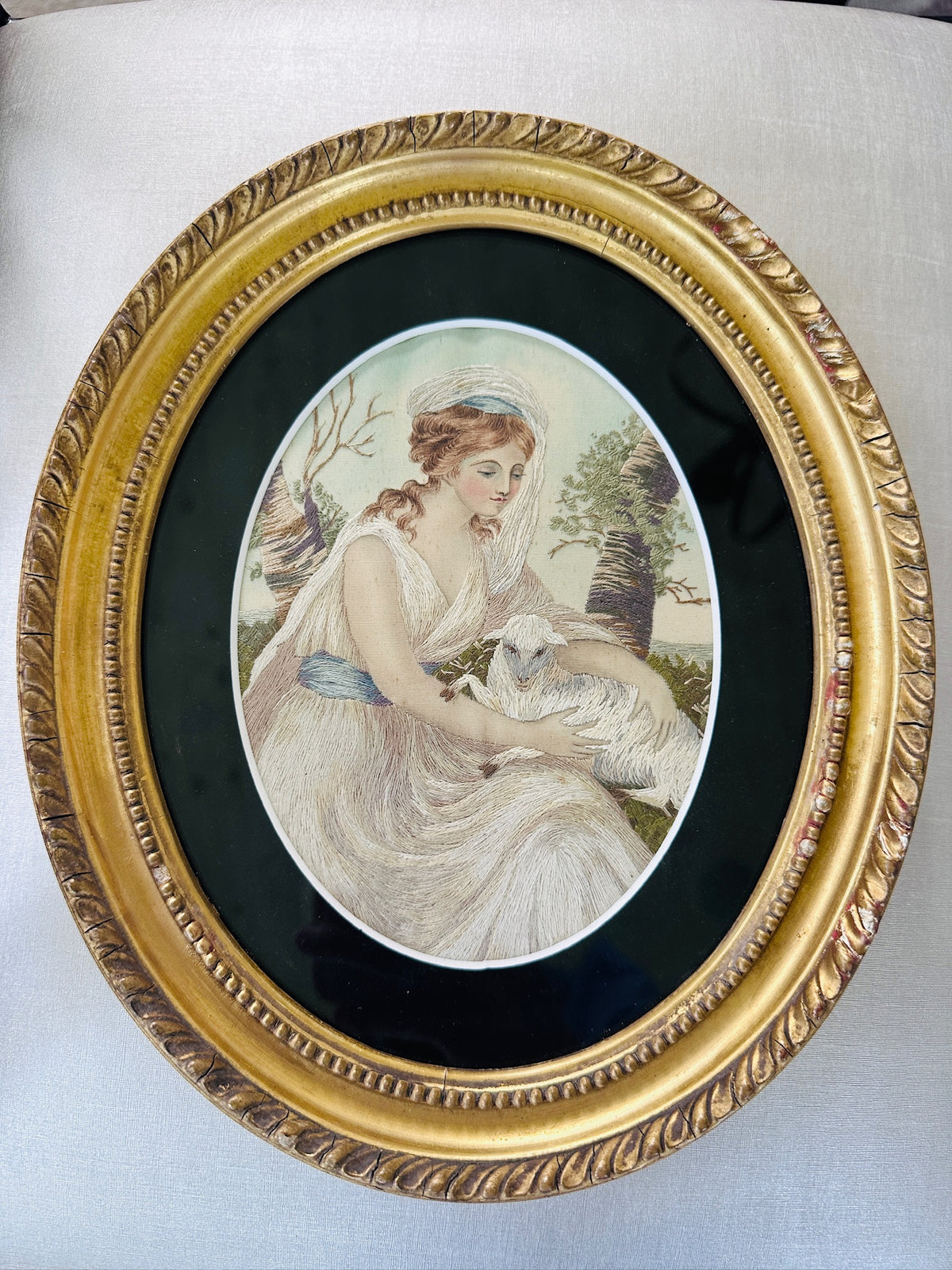 Exquisite ca. 1780 Silk Work