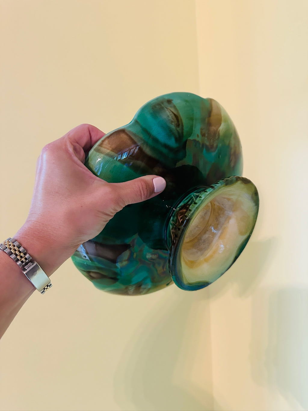 Victorian Majolica Water Lily Compote