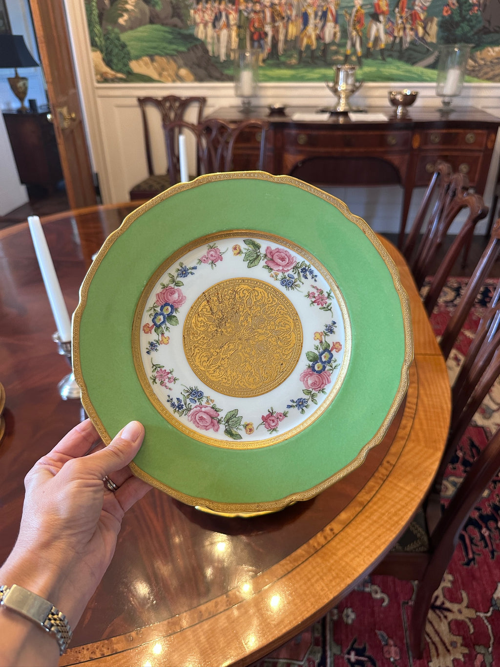 Set of 4 Hand-Painted Limoges Plates