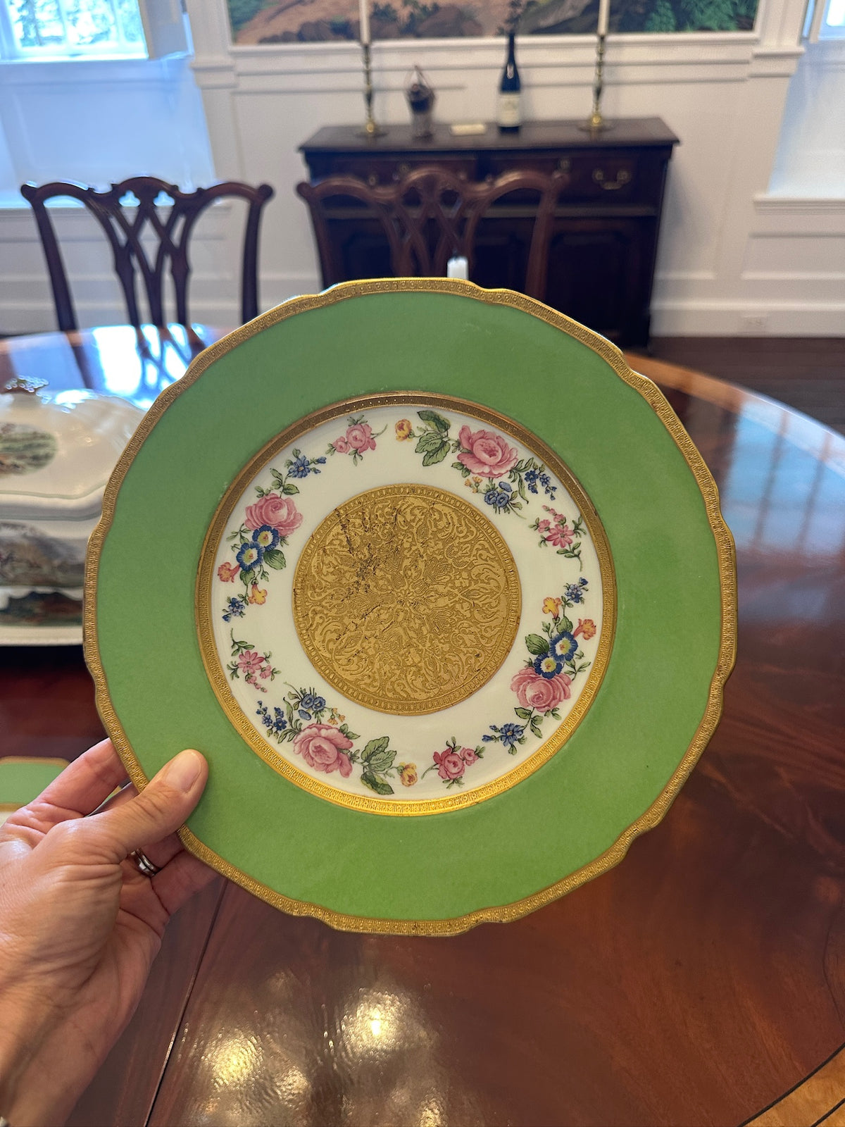 Set of 4 Hand-Painted Limoges Plates