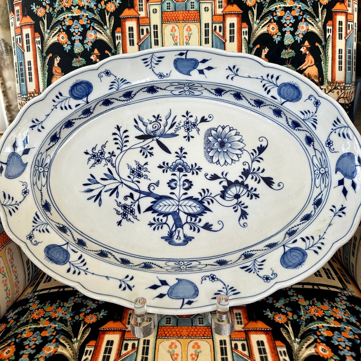 Beautiful Antique Blue Onion Meissen - Blue & White Serving Platter