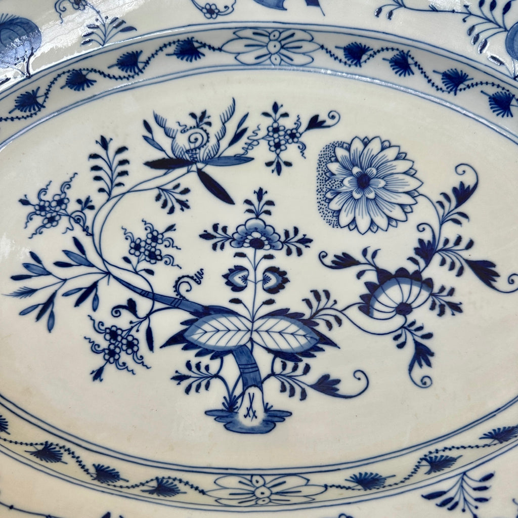 Beautiful Antique Blue Onion Meissen - Blue & White Serving Platter