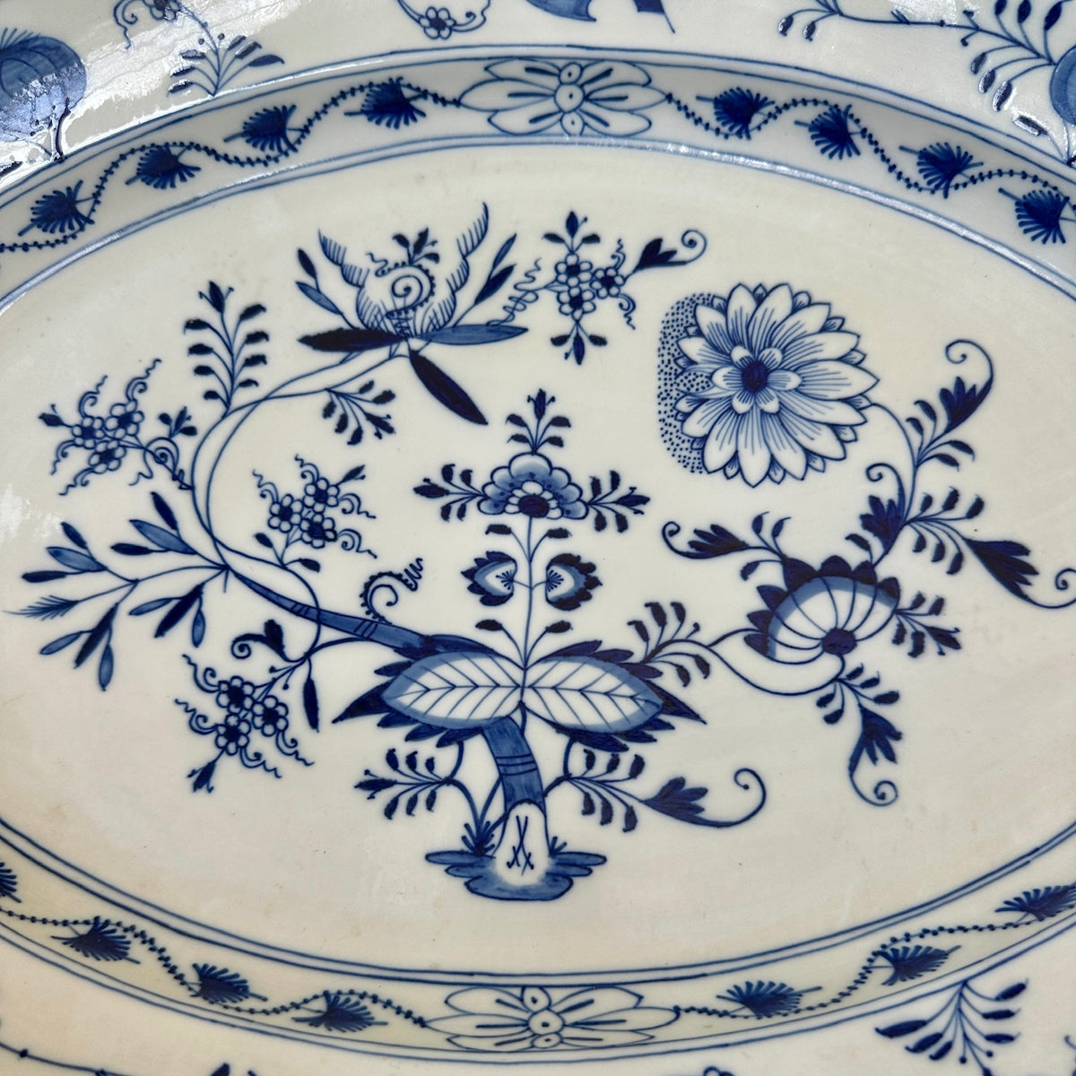 Beautiful Antique Blue Onion Meissen - Blue & White Serving Platter