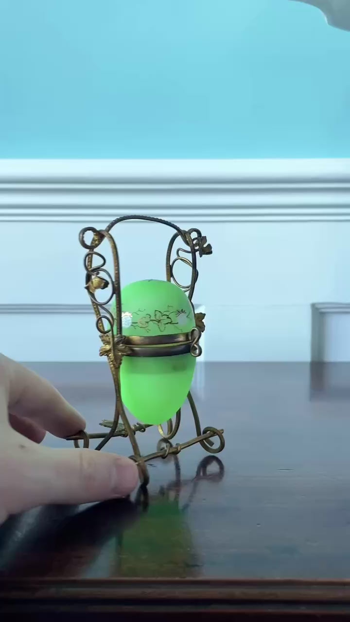 Green French Opaline Palais Royal Perfume Egg